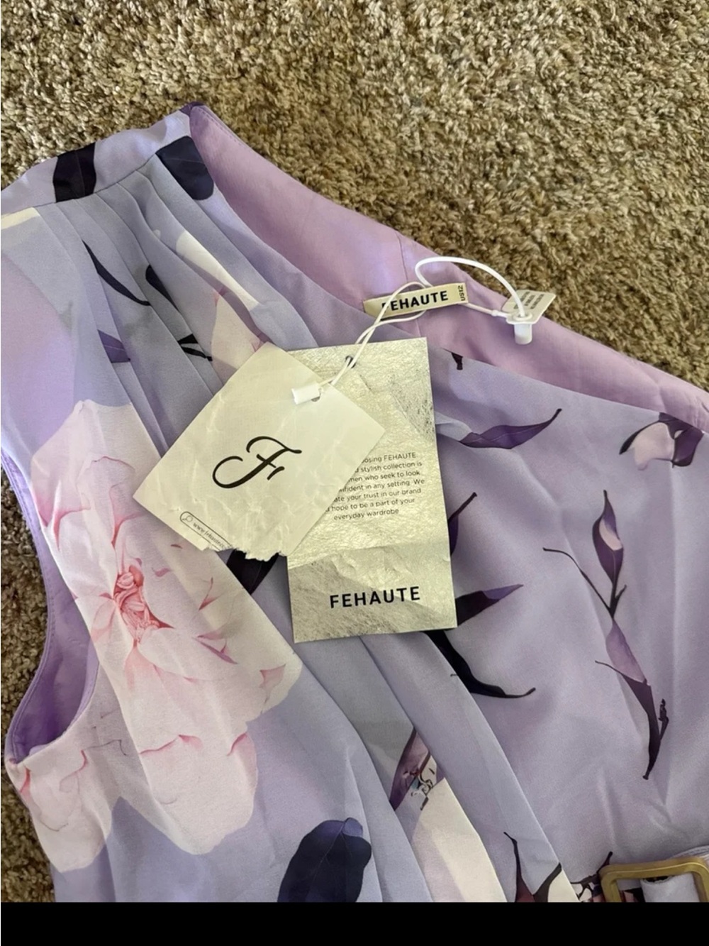 NWT FEHAUTE Ruched Slit Chiffon One Shoulder A-Line Gown Maxi Dress size 12/Lrg - Picture 10 of 12